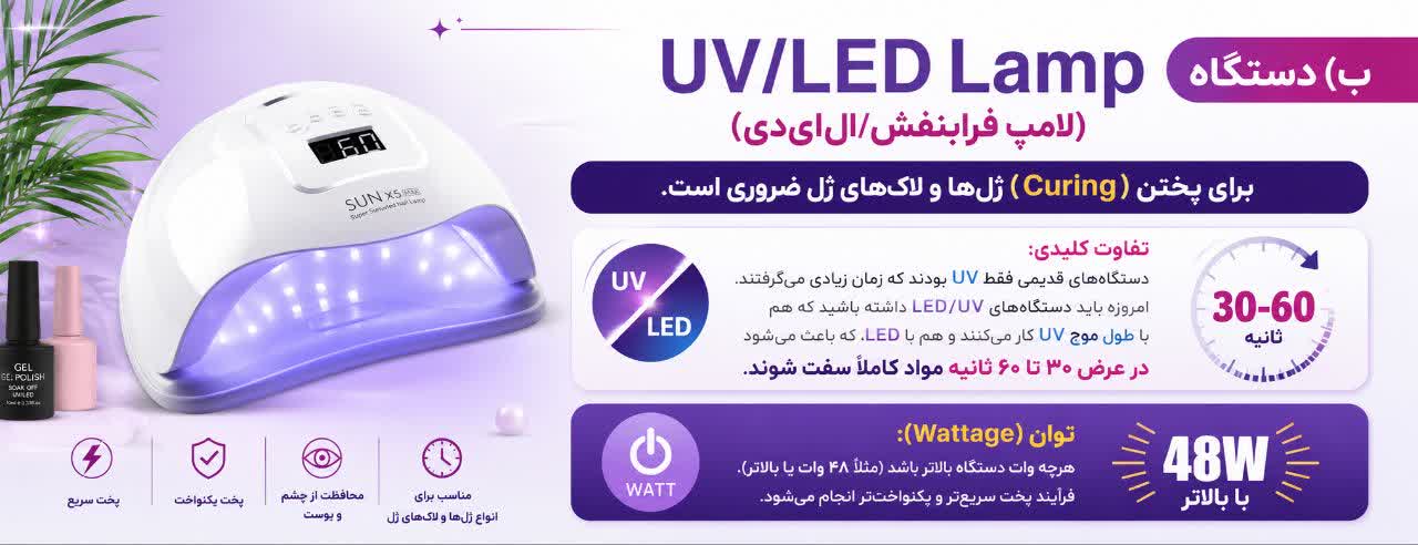 دستگاه UV/LED Lamp (لامپ فرابنفش/ال‌ای‌دی)